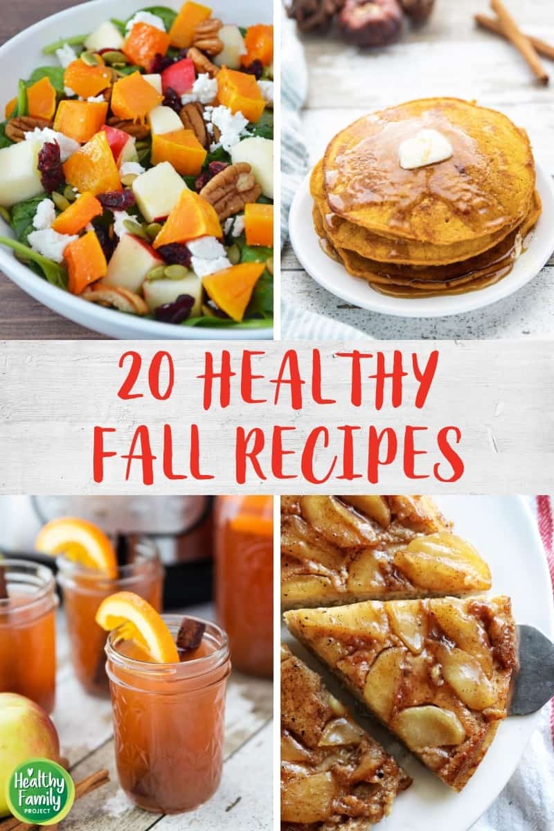 Fall season recipes like apple pie and cinnamon mocktails.