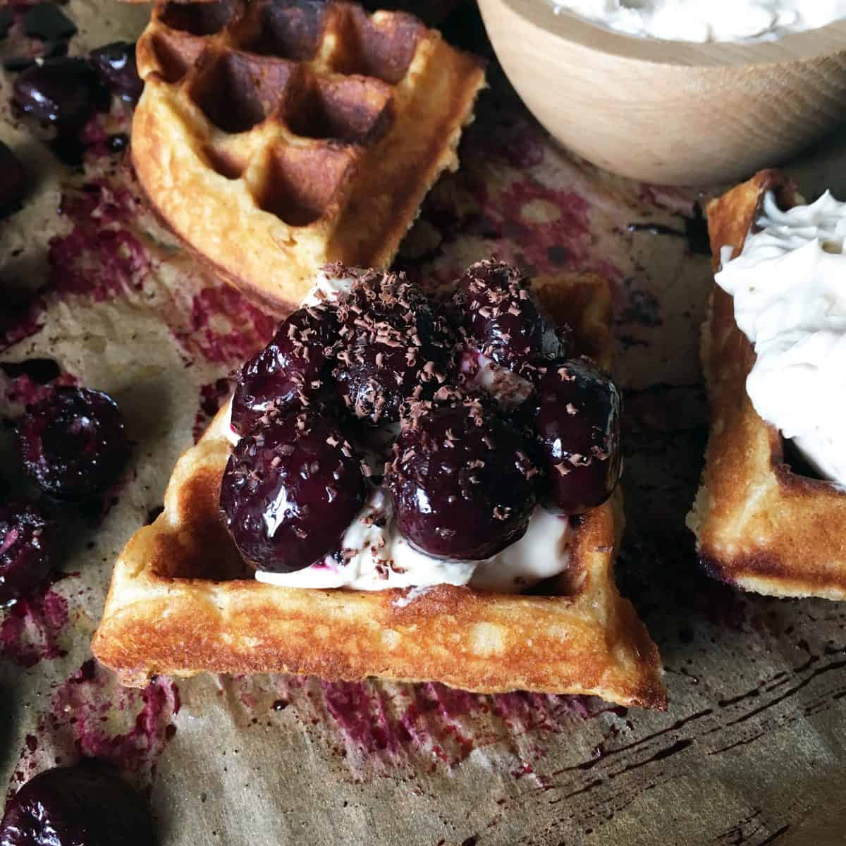 Roasted Cherries & Mascarpone Ricotta Whipped Cream
