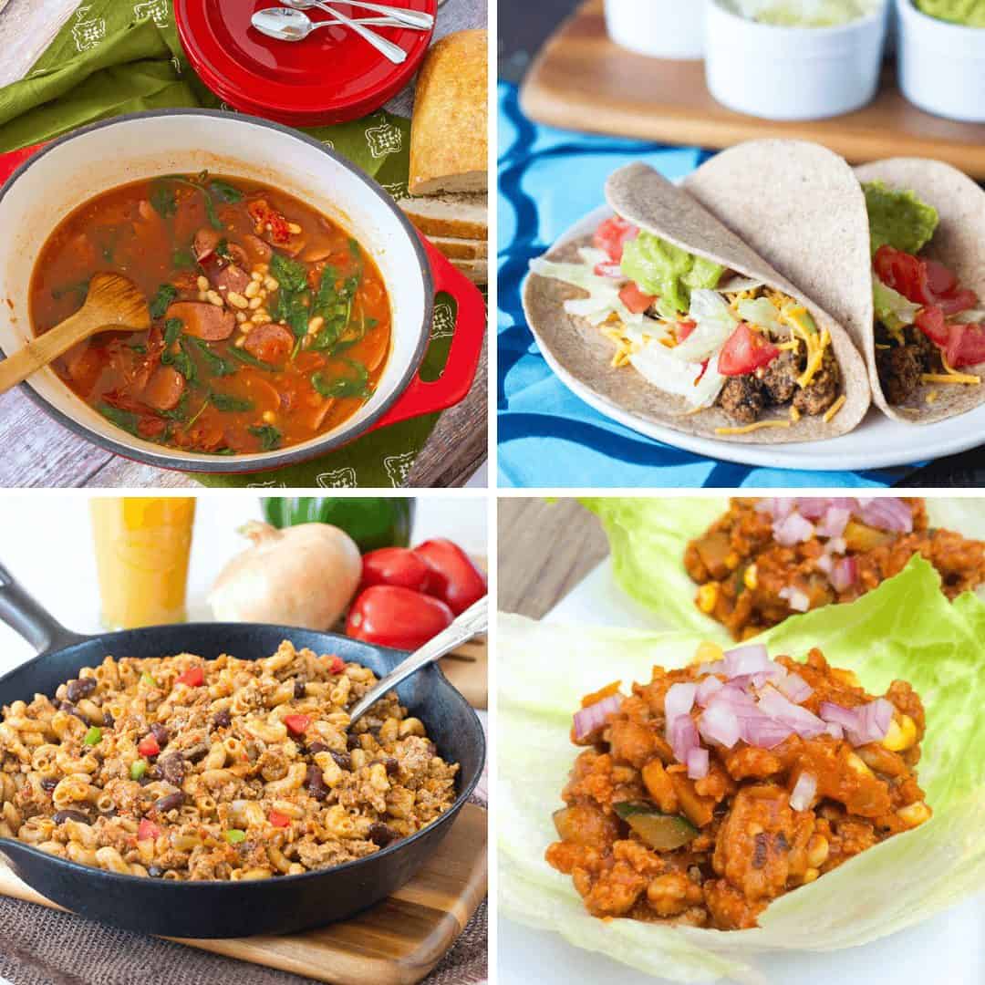 Collage of turkey recipes