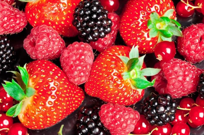 Close up of mixed berries