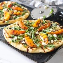 Grilled Peach Flatbread with Goat Cheese