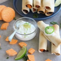 Air Fryer Sweetpotato & Black Bean Taquitos