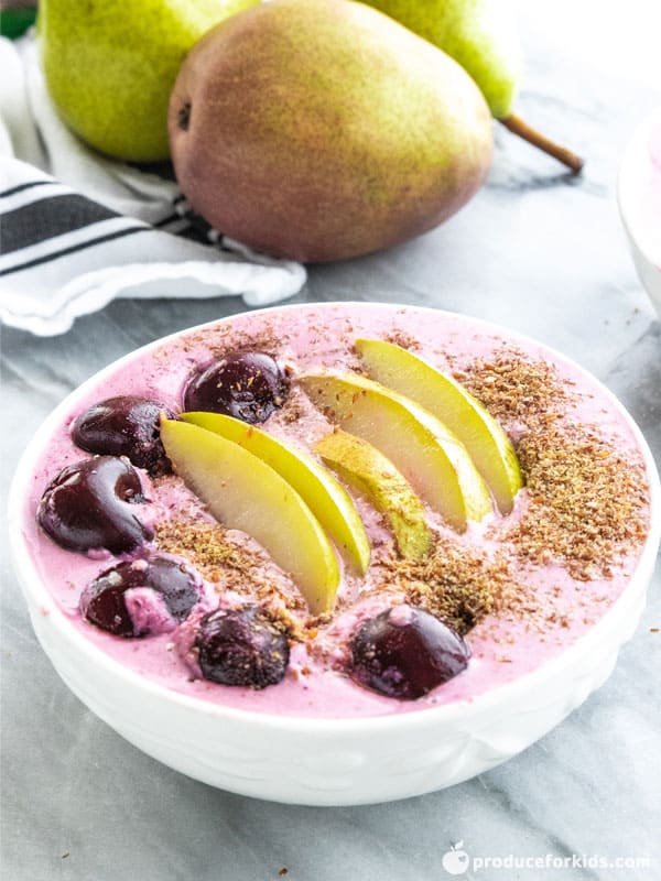 How To Make A Cherry Pear Smoothie Bowl